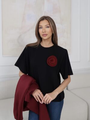 T-SHIRT AMOUR CZARNY